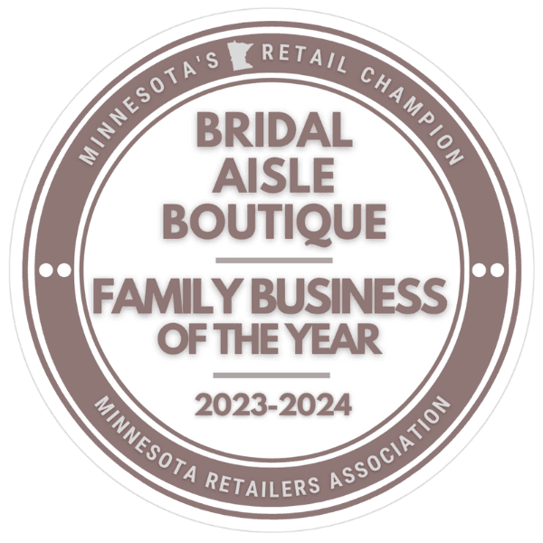 Metro North Chamber of Commerce award — Bridal Aisle Boutique, best wedding dress shop Osseo MN