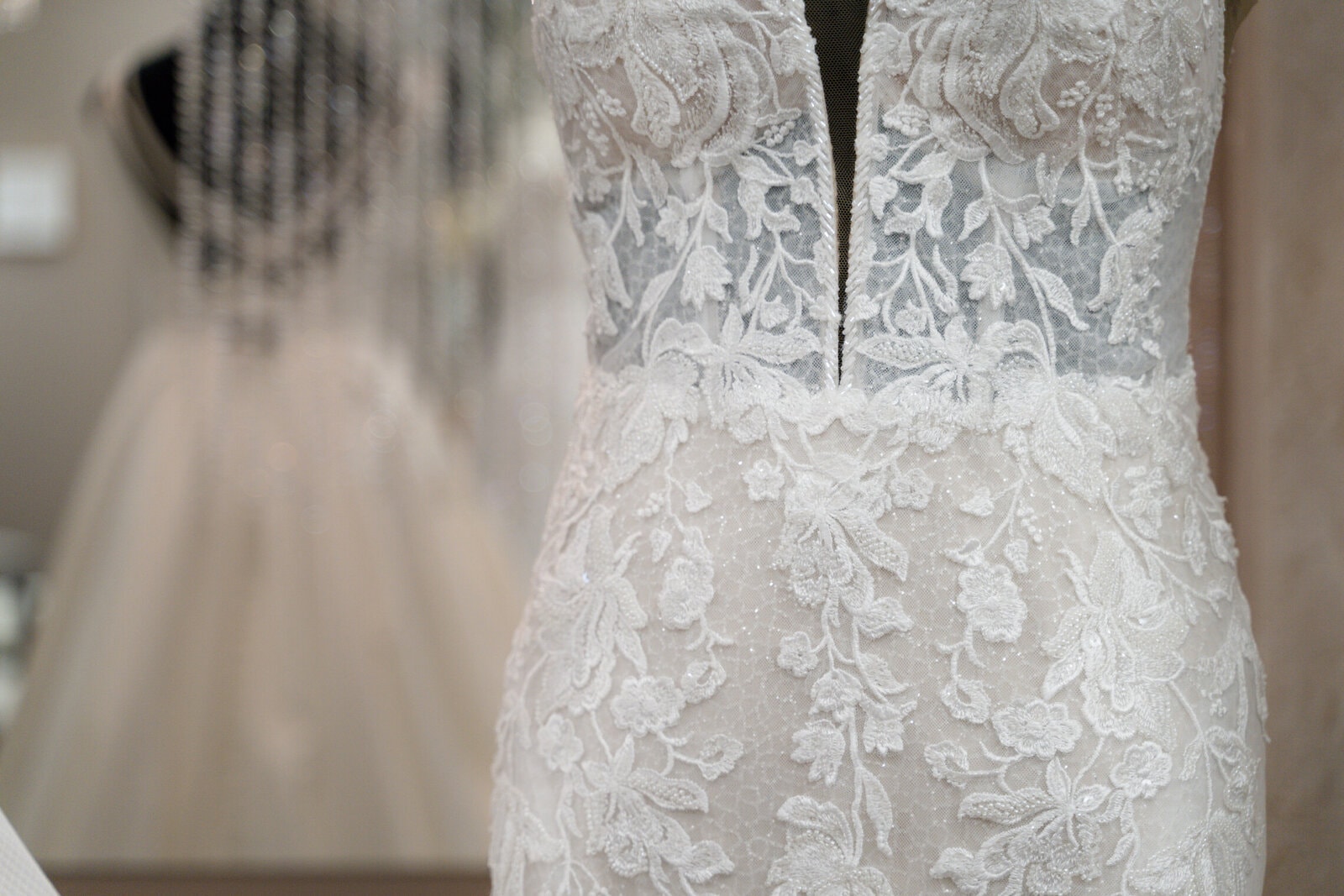 Designer wedding dress at Bridal Aisle Boutique — book a bridal appointment in Minnesota