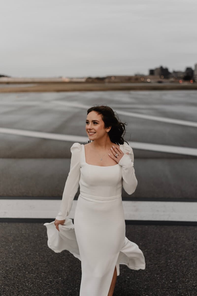 Real Minnesota bride in designer wedding gown from Bridal Aisle Boutique, Osseo MN