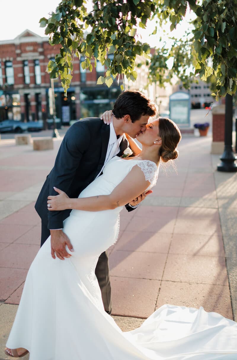 Real Minnesota bride in designer wedding gown from Bridal Aisle Boutique, Osseo MN