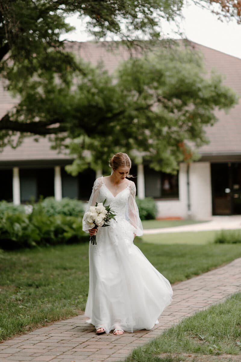Real Minnesota bride in designer wedding gown from Bridal Aisle Boutique, Osseo MN