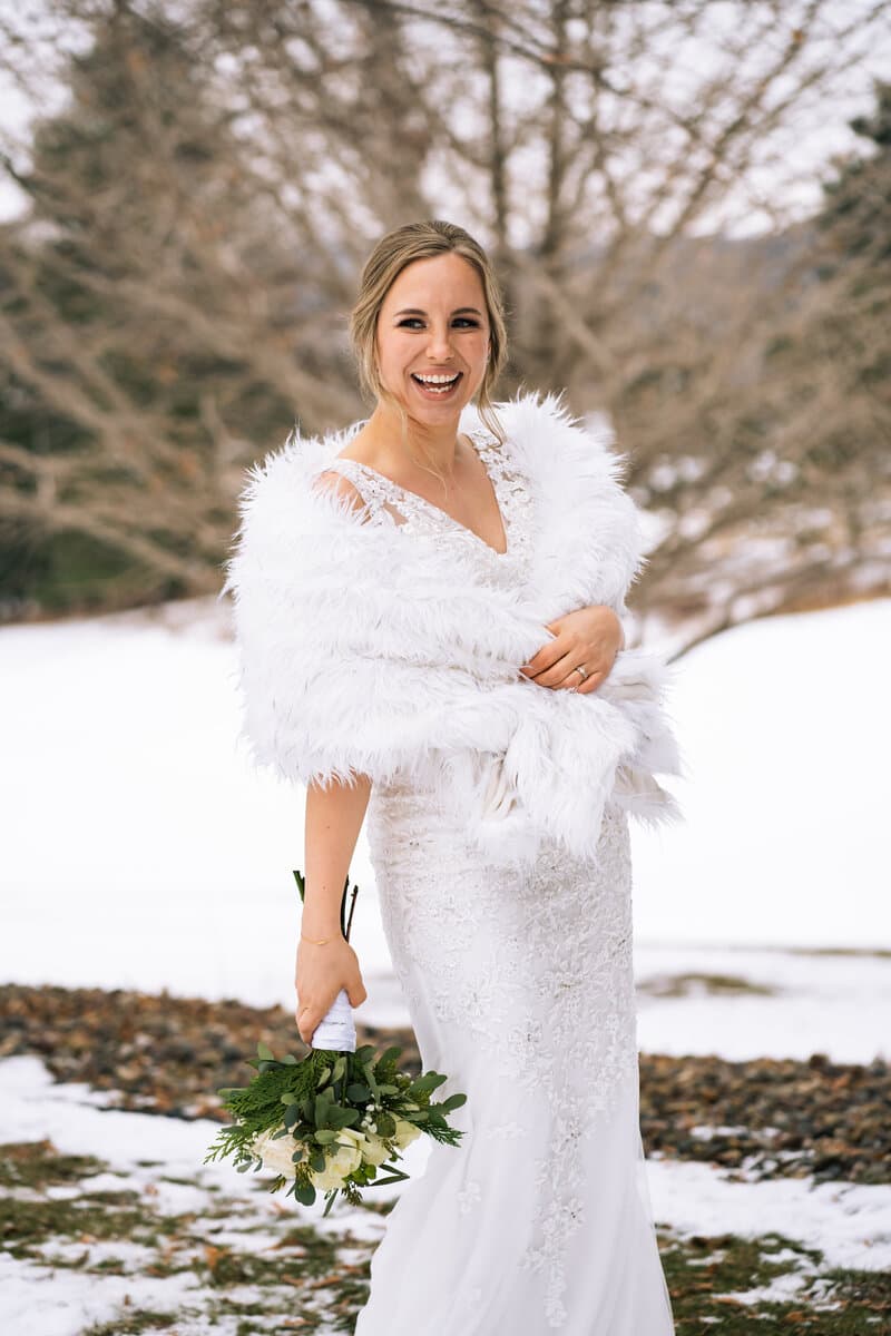 Real Minnesota bride in designer wedding gown from Bridal Aisle Boutique, Osseo MN