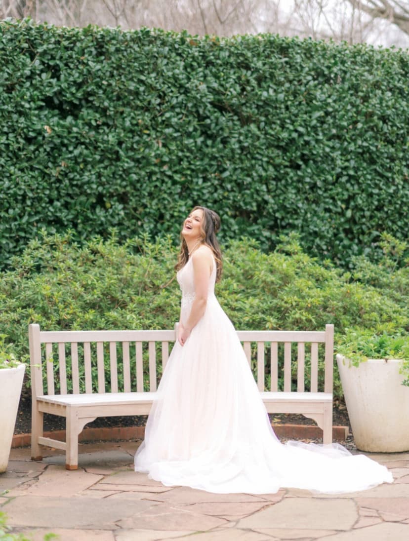 Real Minnesota bride in designer wedding gown from Bridal Aisle Boutique, Osseo MN