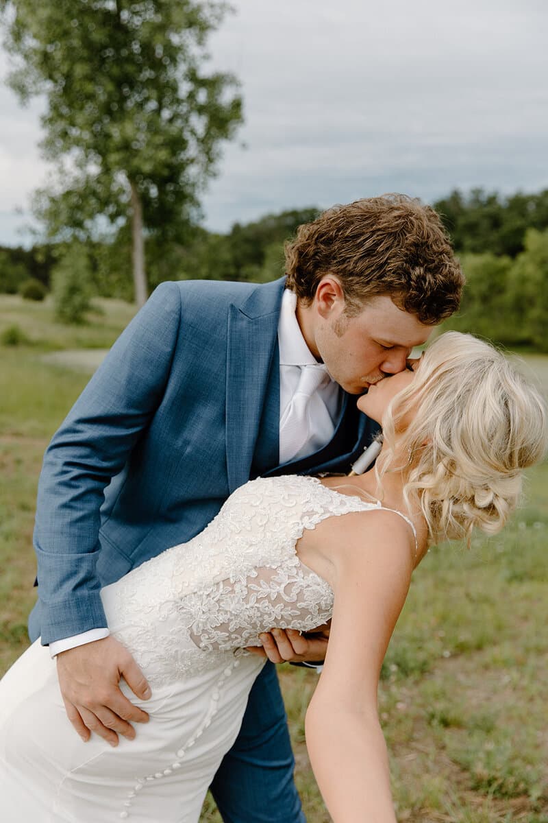 Real Minnesota bride in designer wedding gown from Bridal Aisle Boutique, Osseo MN